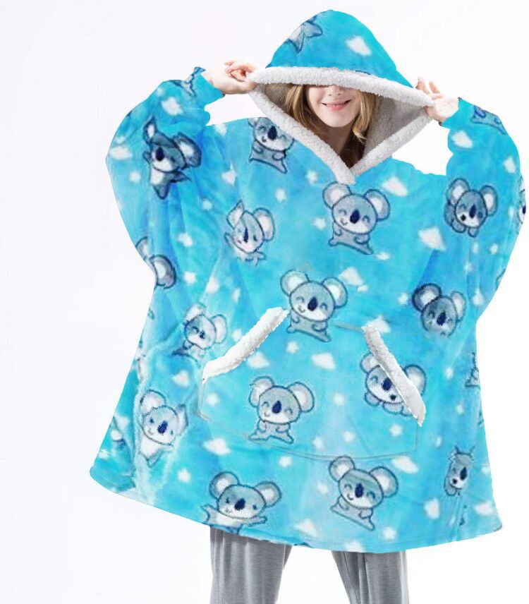 Hoodie-filt, Oversized Sherpa Hoodie, Super Mjuk Varm och Bekväm, One Size passar alla vuxna