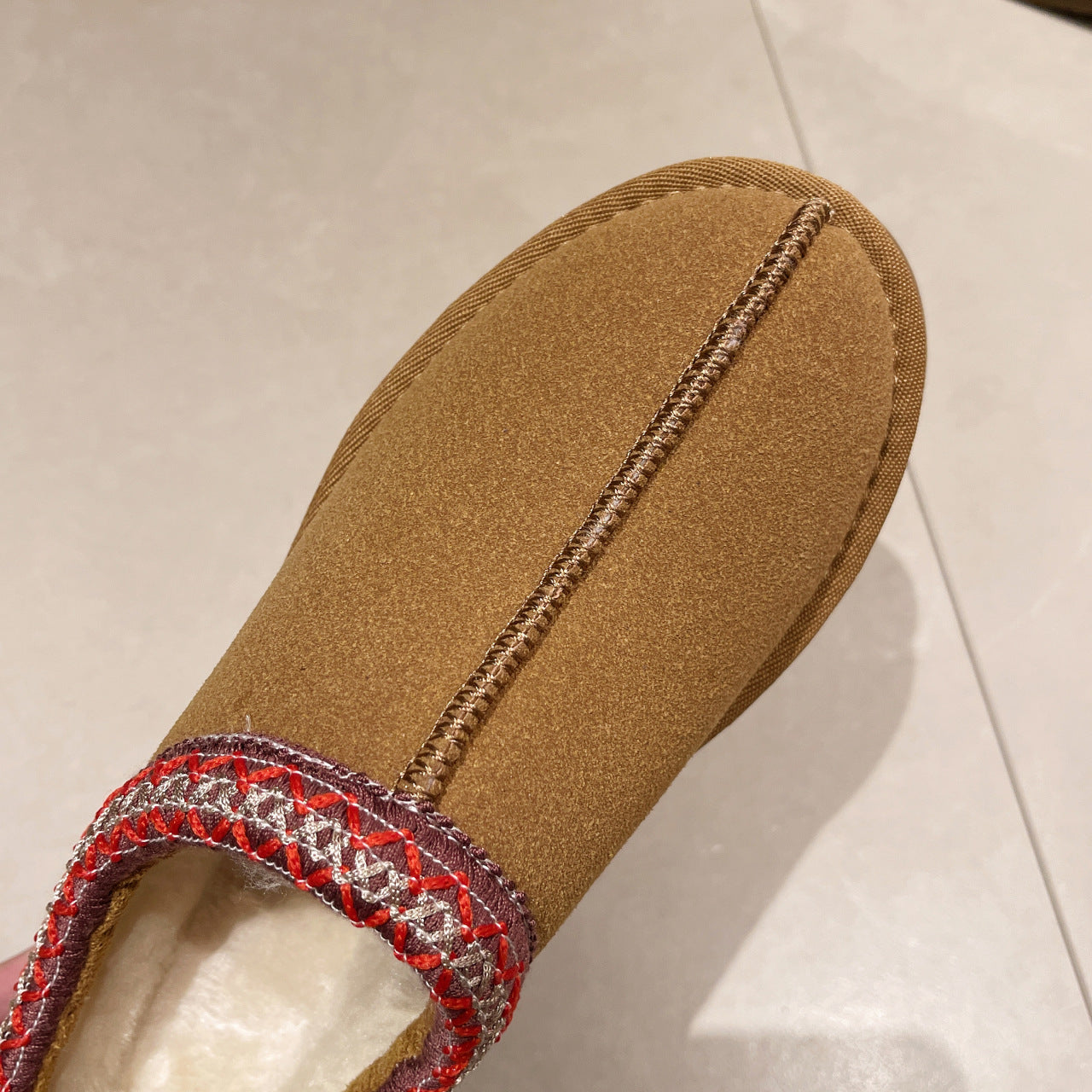 Snygg koreansk design: Trendiga koreanska vinterstövlar med pälsfoder, premiumläder och stabil tjocksula – stil och komfort i ett